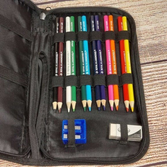 Artist 12 Colored Pencils Set Drawing Kids Adults Art Supply w/Sharpen & Eraser - Picture 3 of 10